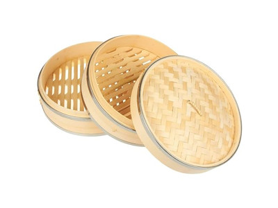 Cestello per Cottura a Vapore in Bambù a 2 Strati per Fabbrica