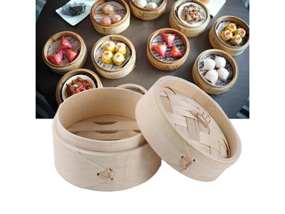 Cestello per Cottura a Vapore in Bambù per Grandi Momo e Dim Sum