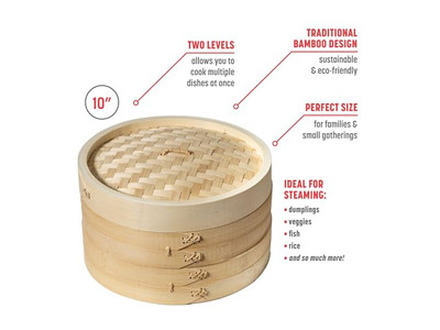 Cestello per Cottura a Vapore in Bambù per Dim Sum