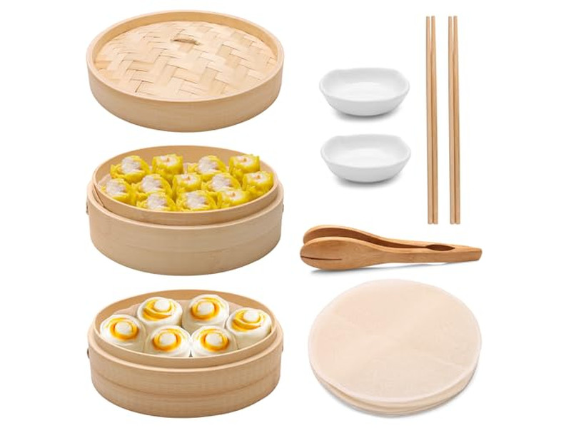 Cestello per Cottura a Vapore in Bambù per Panini al Vapore