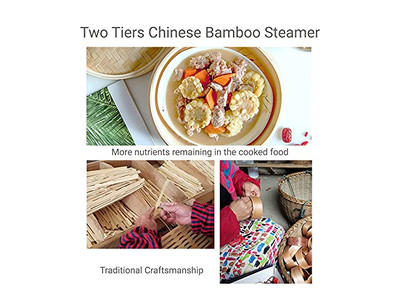Pentola a Vapore per Alimenti Cestello per Cottura a Vapore in Bambù