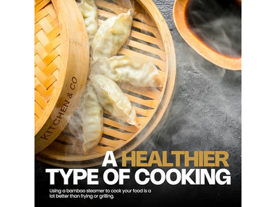 Griglia Larga per Uova e Wok in Legno Cestello per Cottura a Vapore in Bambù