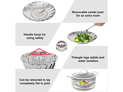 Pentola per Momo in Alluminio per Alimenti Cestello per Cottura a Vapore in Bambù