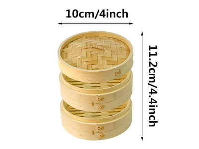 Cestello per Cottura a Vapore in Bambù per Dim Sum Cinese