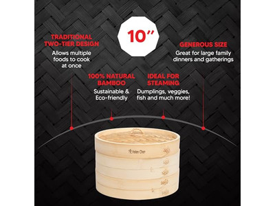 Cestello per Cottura a Vapore in Bambù per Panini al Riso